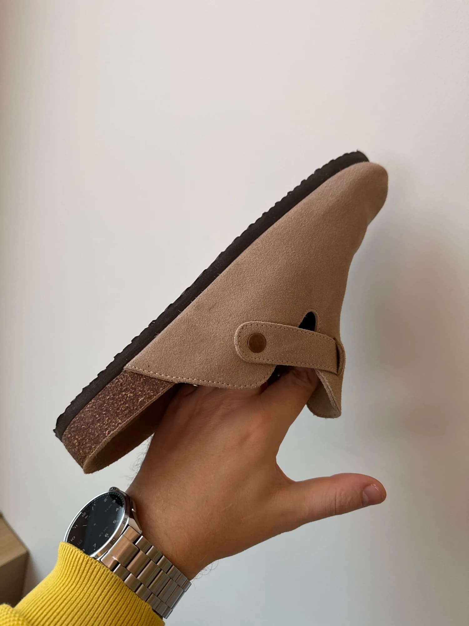 Comwarm Mode Women's Suede Mules House Slippers Men's Clogs Cork Footbed Sandals with Arch Support Outdoor Beach Slides Home Shoes view 2