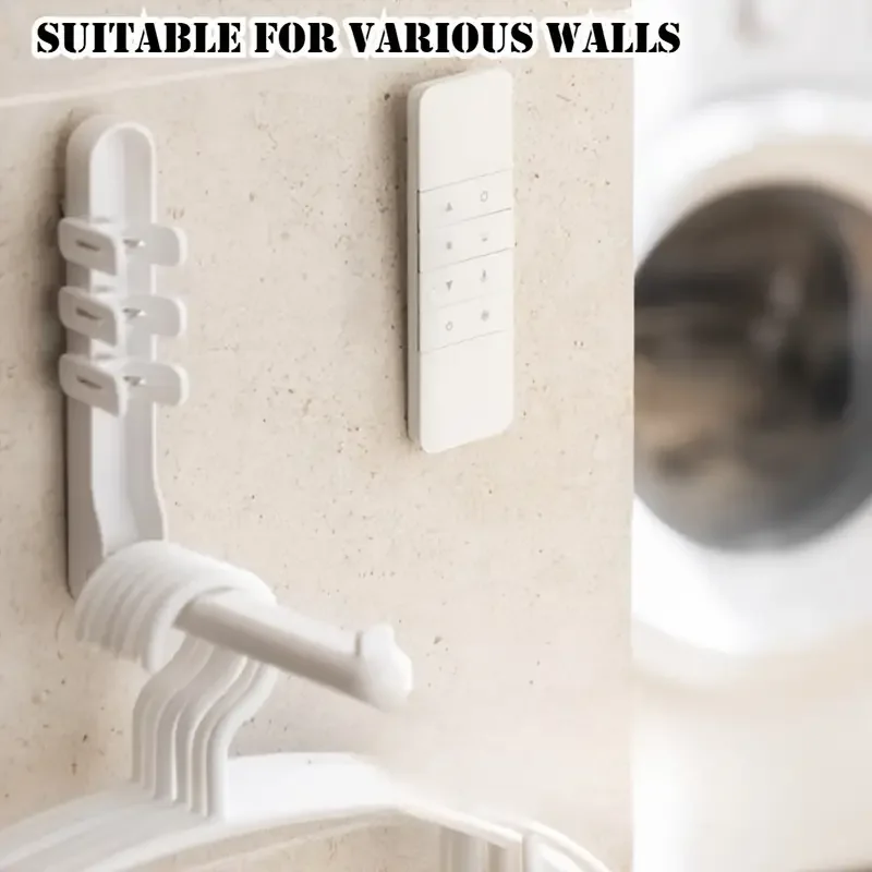 3pcs No Drill Magnetic Remote Holder - Wall Mount for TV/AC/DVD Remotes, White Space-Saving Design view 5