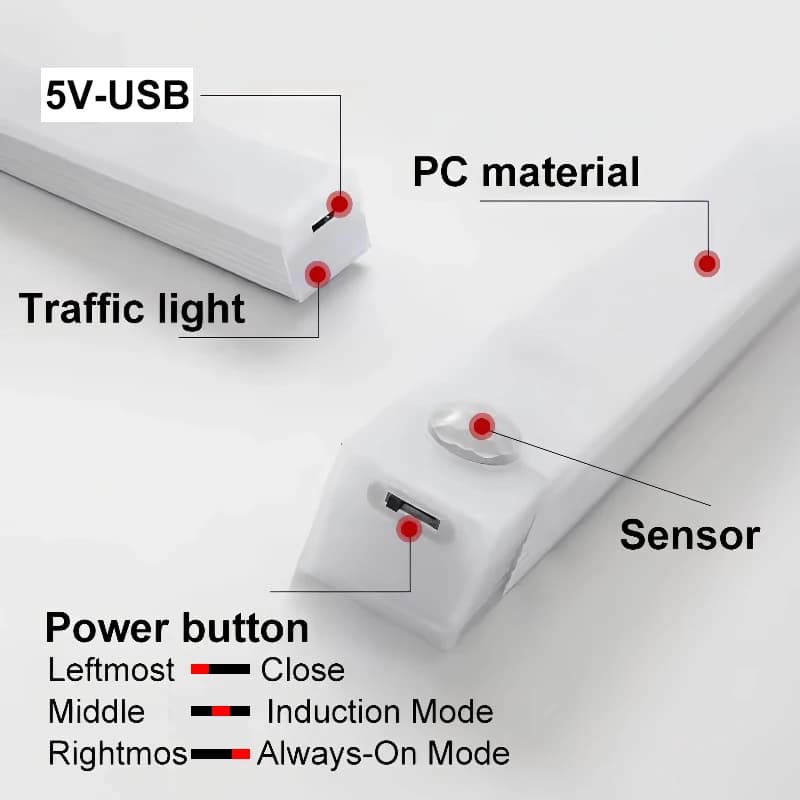 20cm/30cm Cabinet Light USB Rechargeable Motion Sensor Led Light for Kitchen Wardrobe Cabinet Lighting LED Night Light view 5
