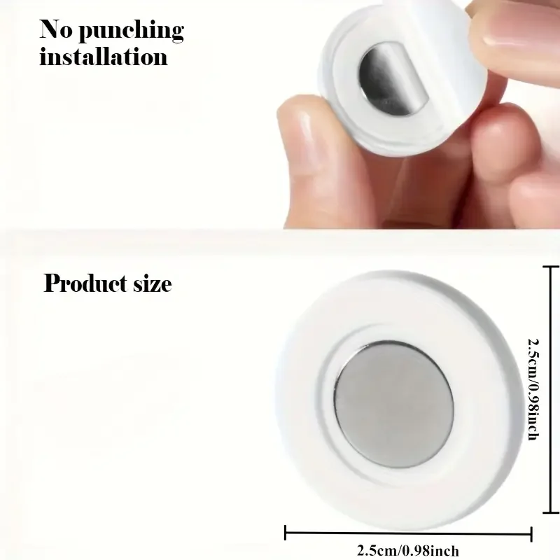 3pcs No Drill Magnetic Remote Holder - Wall Mount for TV/AC/DVD Remotes, White Space-Saving Design view 4