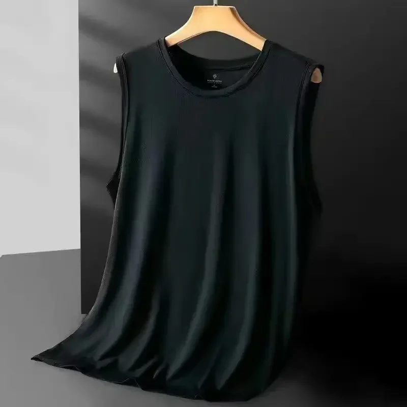 Men's Ice Silk Mesh Vest Lightweight Sports Summer Wear Sleeveless T-shirt Tank Top Casual Fashion Outerwear view 2