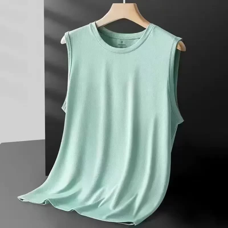 Men's Ice Silk Mesh Vest Lightweight Sports Summer Wear Sleeveless T-shirt Tank Top Casual Fashion Outerwear view 3