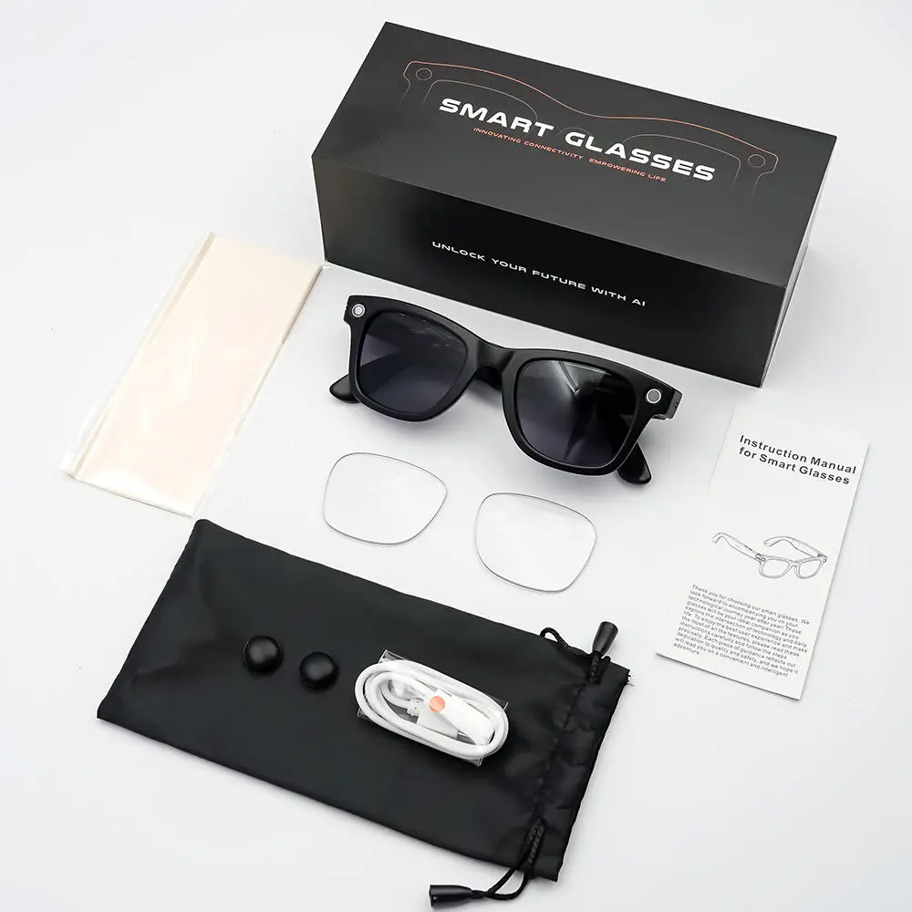 2026 SANVNET GS4 MAX Smart Eyewear 8MP Video Camera Sunglasses Wi-Fi Transfer Audio Record Smart AI Glasses with Dual Lenses view 6