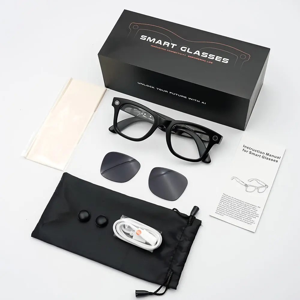 2026 SANVNET GS4 MAX Smart Eyewear 8MP Video Camera Sunglasses Wi-Fi Transfer Audio Record Smart AI Glasses with Dual Lenses view 5