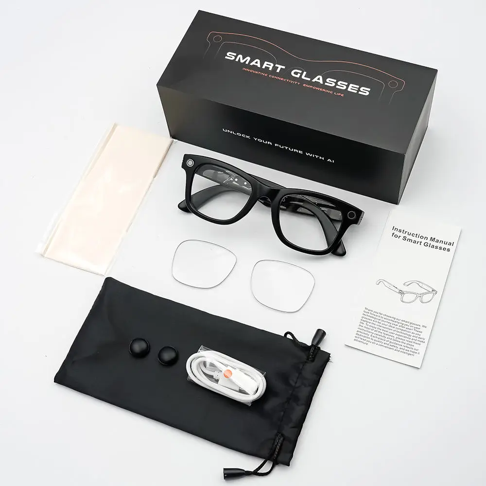 2026 SANVNET GS4 MAX Smart Eyewear 8MP Video Camera Sunglasses Wi-Fi Transfer Audio Record Smart AI Glasses with Dual Lenses view 4