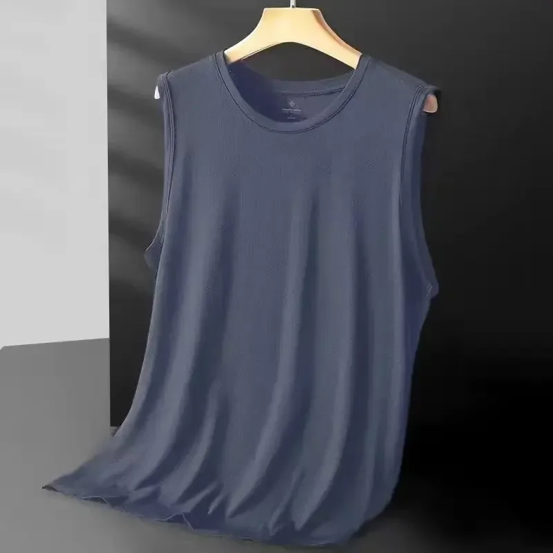 Men's Ice Silk Mesh Vest Lightweight Sports Summer Wear Sleeveless T-shirt Tank Top Casual Fashion Outerwear view 6